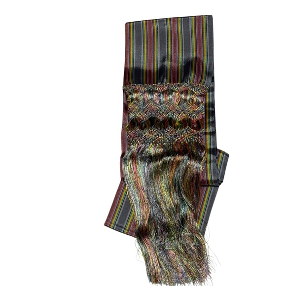 Mexican Shawl, Mexican Pashmina, Striped Shawl, Handcrafted Shawl, Rebozo - Picture 15 of 16